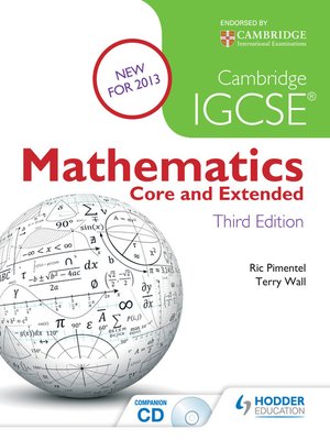 cover image of Cambridge IGCSE Mathematics Core and Extended 3ed + CD